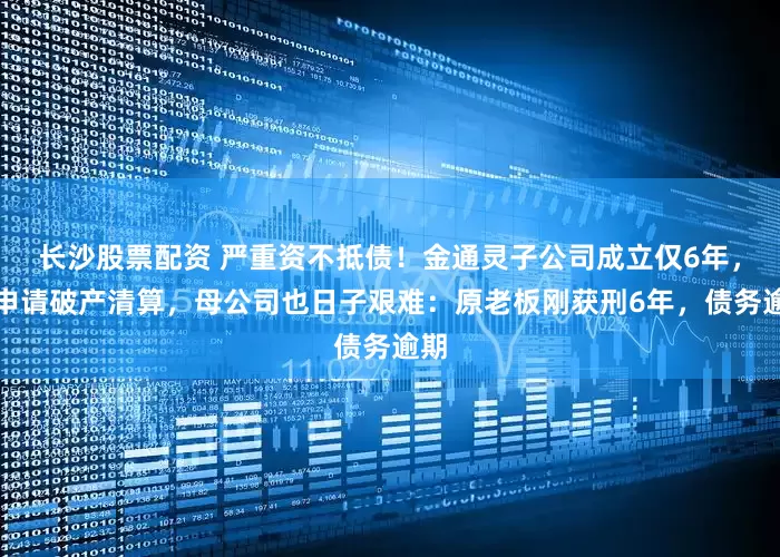 长沙股票配资 严重资不抵债！金通灵子公司成立仅6年，被申请破产清算，母公司也日子艰难：原老板刚获刑6年，债务逾期